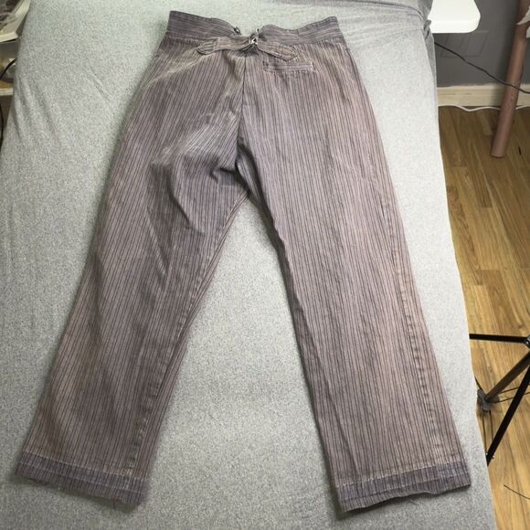 Wah Maker Wool Blend Pinstripe Frontier Buckle Back Pants Size 38 Actual 34 USA - Picture 15 of 16